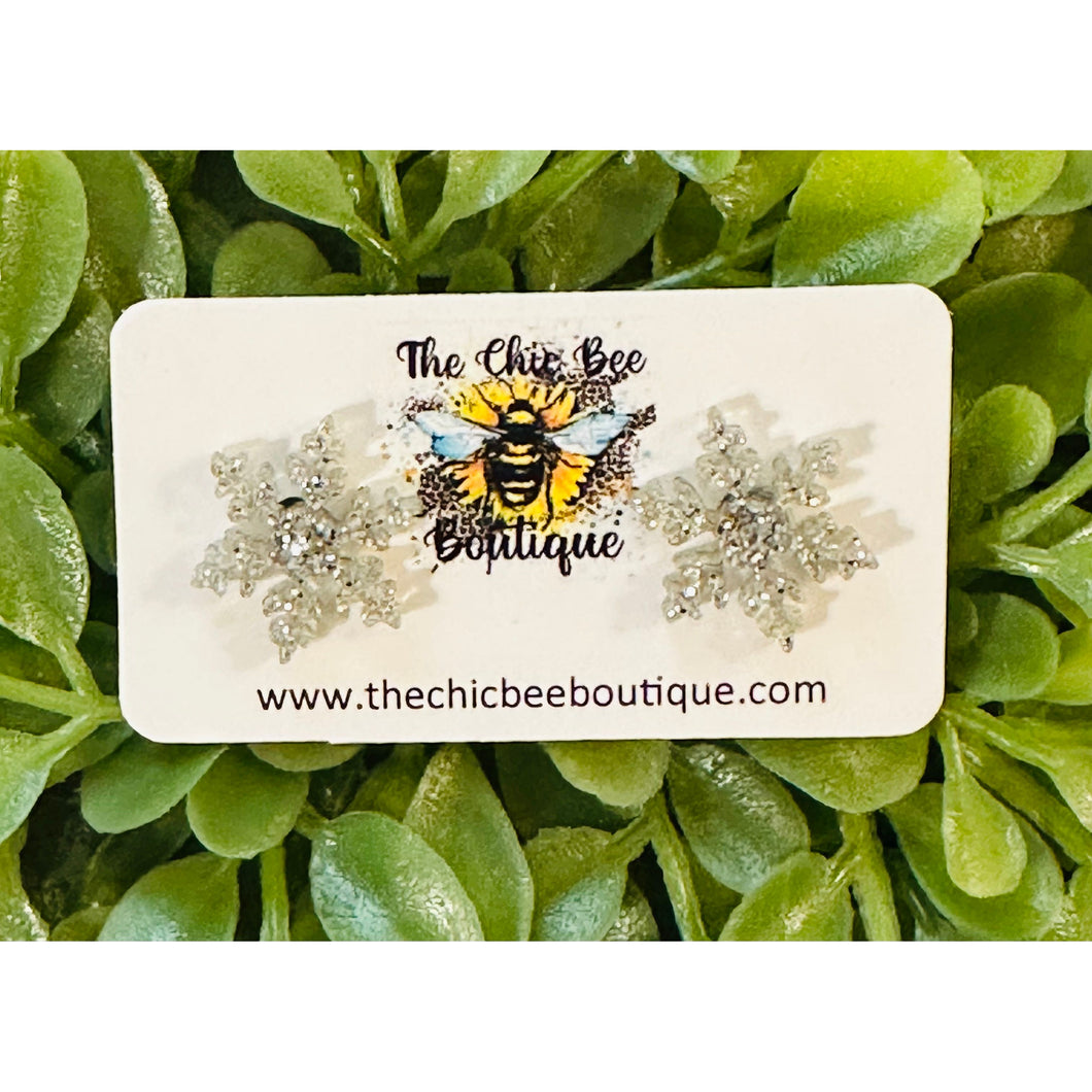 Glittery Snowflake Studs