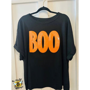 Boo Sequin Patch Oversized Tee