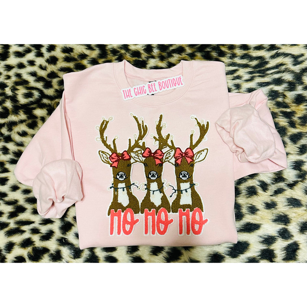 Ho Ho Ho Chenille Patch Sweatshirt