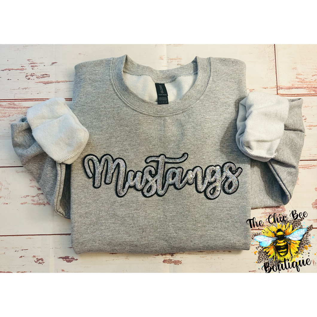 Mustangs Sequin Patch Sweatshirt