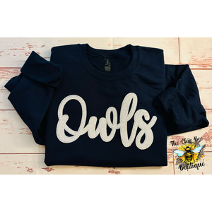White Owls Sequin Patch Sweatshirt