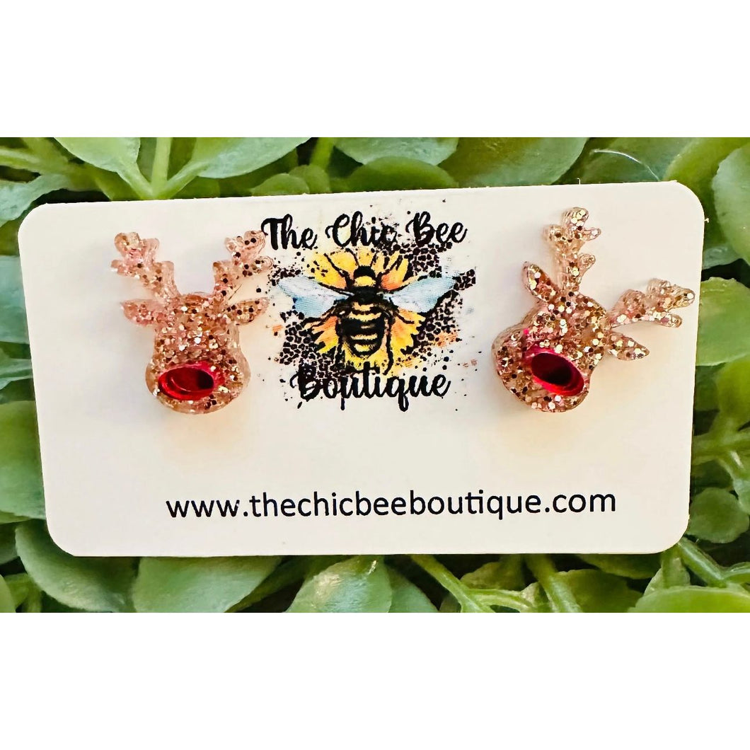 Rudolph Reindeer Studs
