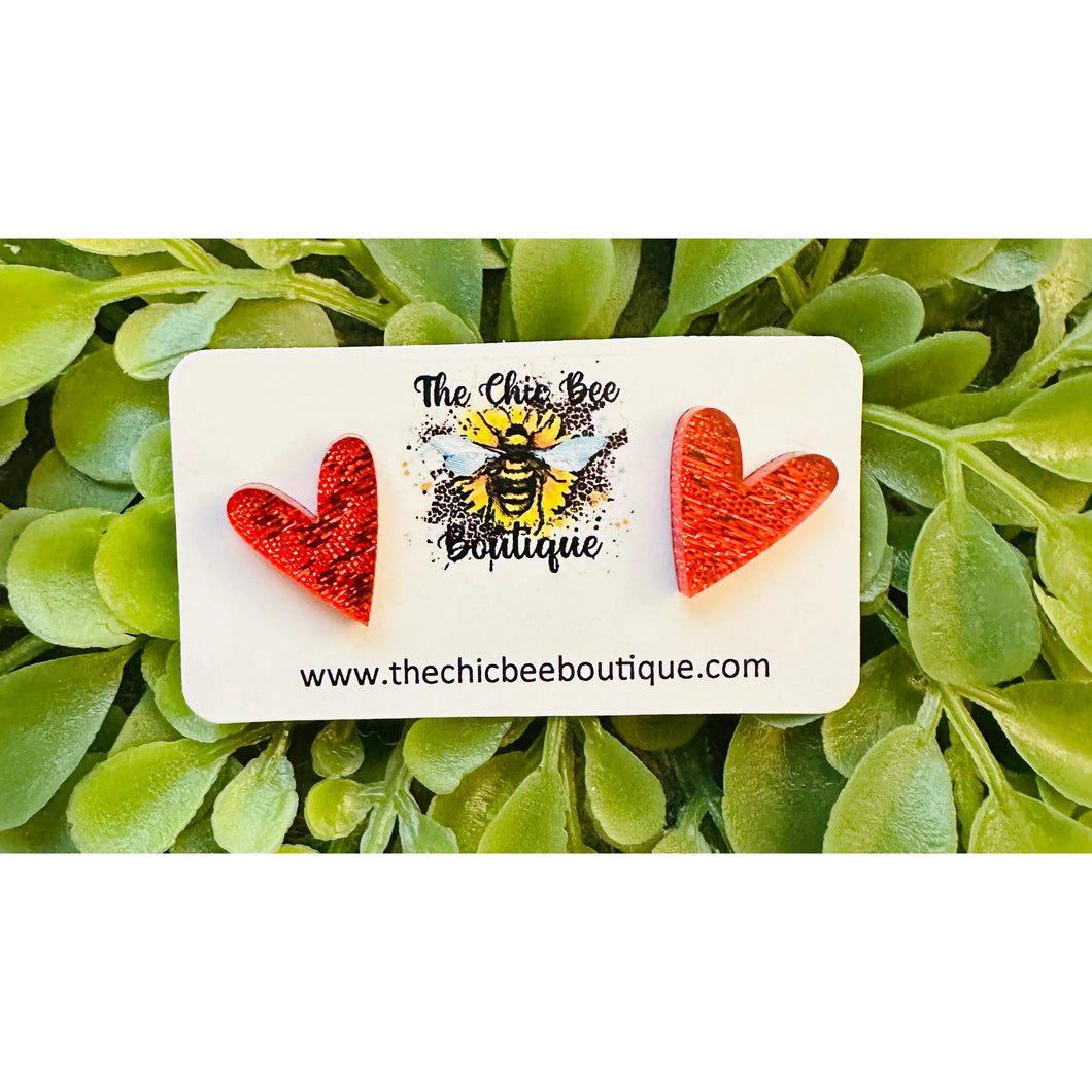 Red Heart Studs