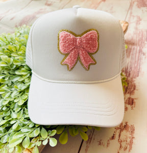 Chenille Bow Patch Trucker Hat