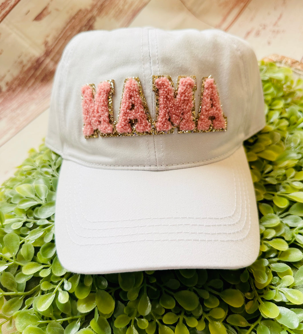 Glitter Chenille MAMA Baseball Cap