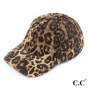 C.C. Large Leopard Print Cap